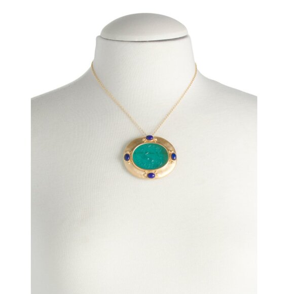 TAGLIAMONTE Italy 18kt Gold Plated Laguna Venetian Glass Pendant Necklace - Picture 2 of 2